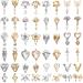 Noverlife 48PCS 3D Bow Nail Art Charms Rhinestones  Luxury Metal Crystal Diamonds with Pearls for Nail Design  Dazzling Heart Butterfly Pendant Gems for DIY Salon Manicure Decoration Jewelry Crafting 48PCS - Style B