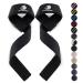FITTEGE train aids (padded) for strength training bodybuilding fitness - Kreuzleben Gurte - Lifting Straps - For women and men standard (over 16cm wrist circumference) Black Original