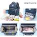 Shop SndMor Dark Blue Diaper Bag Backpack - Multifunctional with Bed Function Stroller Hooks Ideal for Moms & Dads | International Shipping - Buy Online on SooperMarket.com