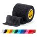 SPORTTAPE Self-Adhesive Football Sock Tape | 5cm x 4.5m - Black | Cohesive Bandage Sock Wrap Shin Pad Tape | Goalkeeper Wrist Tape & Football Ankle Tape | Pet & Vet Wrap for Dogs Horse - Single Roll Black 5x450 cm (Pack of 1)