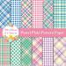 Whaline 12 Designs Pastel Plaid Pattern Paper 24 Sheet Spring Scrapbook Specialty Paper Double-Sided Easter Decorative Craft Paper Folded Flat for Card Making Scrapbook Photo Album Decor  30 x 30cm