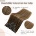 FSHINE 120g Ombre Clip-in Hair Extensions | 100% Remy Human Hair - Dark Brown & Caramel Blonde Balayage - 40cm - 7 Pieces - Buy Online on SooperMarket.com