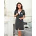 Uniexcosm Maternity Nursing Nightdress - Women's Short Sleeve Nightwear in Soft Dark Grey Stripe - Button Down Nightgown for Comfortable Sleep - Maternity Pyjamas Nightshirt - Buy Online on SooperMarket.com
