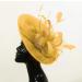 Caprilite Gold Mustard and Yellow Sinamay Big Disc Saucer Fascinator Hat for Women Weddings Headband - Buy Online on SooperMarket.com