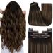 Youngsee clip in Extensions real hair ombre real hair extensions clip dark brown ombre middle brown hair extensions clip in thick extensions clip in ombre remy for women 35cm 120g #2/2/6 35 cm (7PCs) 1-clip-1- #2/2/6