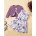 Puseky Toddler Baby Girls Floral Dress and Coat Set 6-12 Months - Purple Outfit - Buy Online on SooperMarket.com