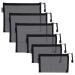 Cosmetics pocket 6 piece of mains bag zip bags sloppy pencil case for hanging for travel (A5 x 3 pieces A6 x 3 pieces) A5 A6 black