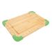 Small fox children's boards made of bamboo non -slip and gentle for every surface board with animal alphabet for a fun learning plus gift box - green