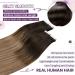 Buy Laavoo 55cm Brown Ombre Tape-In Real Hair Extensions | 50g 20pcs Remy Human Hair Balayage #2/6/12 - Invisible & Discreet - Buy Online on SooperMarket.com