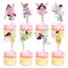 Cyodoos24 PCS Fairy Cupcake Toppers Flower Fairy Party Cupcake Toppers Fairies Party Cake Picks Garden Birthday Party Decorations for Elves Theme Baby Shower Supplies