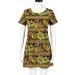 2022 Women's Casual Crewneck Tshirt Dress - Yellow Large, Tropical Print Boho Beach Sundress - Buy Online on SooperMarket.com