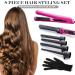 Deluxe Beauty Professional 8 Piece Interchangeable Flat and Curling Iron Set - Instant Hair Straightening and Curling - Pink - Buy Online on SooperMarket.com