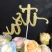 Glitter Double Sided Gold Gender Reveal Cake Topper - Boy or Girl Baby Party Decor - Buy Online on SooperMarket.com