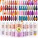Lavender Violets 36 Colours Dip Nails Powder Starter Kit Blue Green Pink Red and Purple All Seasons Glitter Dipping Nail Powder Set for Beginners and Professionals DIY Manicure M952