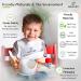 Bebefant Baby Weaning Set: Suction Bowl, Plate, Cup, Bib, Fork & Spoon for Baby Led Weaning - Grey & Orange - Large Set - Buy Online on SooperMarket.com