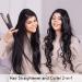 ANGENIL Ionic Hair Straightener and Curler 2 in 1 - Professional Flat Iron Ceramic Titanium, Fast Heating, Dual Voltage - Gray - Buy Online on SooperMarket.com