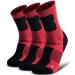SHESMILED Merino Wool Hiking Walking Crew Socks 3 Pack Cushion Quick Dry Large Red (3 Pairs)