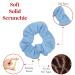Set of 2 Solid Light Blue Scrunchies by Motique Accessories - Stylish Hair Accessories for All Hair Types - Buy Online on SooperMarket.com