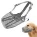Mesh dog muzzle breathable muzzle for dogs muzzle for dogs with a rounded mesh nylonnetz muzzle with safety belts for small adjustable breathable mesh muzzle M W-gray