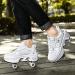 Silver Roller Skates for Women and Men | Outdoor Parkour Shoes with Retractable Wheels | Adults/Kids Quad Roller Skates | Size 8.5 US - Buy Online on SooperMarket.com