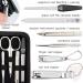 3 Swords Germany - brand quality 8 piece manicure pedicure grooming kit set for daily nailcare synthetic leather case black in gift box - Made by 3 Swords Black - Synthetic Leather - Buy Online on SooperMarket.com