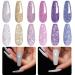 Beetles Reflective Glitter Gel Nail Polish 6 Colors Holographic Gel Polish Kit Sparkle Glitter Gel Flash Dimond Sliver Gold Soak Off UV LED Spring Summer Nail Polish White Manicure Kit Midnight Sparkling