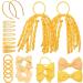 Basic Sense Gingham Girl Hair Accessories Set 16 Pieces Hair Ties Pins Scrunchies Ribbon Ponytail Holder Summer School Check Uniform Yellow