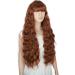YEESHEDO Long Brown Wig with Bangs - Natural Wave Synthetic Wavy Curly Wig 28 Heat Resistant Fiber - Honey Brown Women's Wig - Buy Online on SooperMarket.com