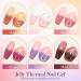 MEET ACROSS Pink Color Changing Gel Nail Polish Set - Mood Temperature Change Translucent Nude Pink Gel Polish with Foil & Crystal Accents - Buy Online on SooperMarket.com