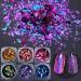 KUKA Dark Chameleon Nail Flakes Set - Iridescent Glitter Chrome Powder for Mirror Mermaid Effect - 6 Jars - Buy Online on SooperMarket.com
