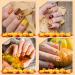 384 Pcs Fall Thanksgiving Press On Nails - Autumn Floral Pattern - Short Coffin Shape - Full Cover Fake Nails for Women - Buy Online on SooperMarket.com
