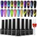 MIZHSE 8 Colors 9D Cat Eye Gel Nail Polish - Magnetic Gel Polish Kit | Galaxy Chameleon Effect for Stunning Nail Art | Soak Off Manicure & Perfect Gift for Ladies - Buy Online on SooperMarket.com