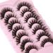 Kiromiro Faux Mink Lashes Fluffy 6D False Eyelashes 17mm Wispy Cat Eye Lashes that Look Like Extensions Strip Lashes Pack - Buy Online on SooperMarket.com