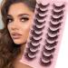 MilyBest Lashes False Eyelashes 10 Pairs 20mm Cat Eye Lashes Fluffy Wispy D Curl Volume Pesta as Postizas Bulk Strip Natural Look Lashes Sets Pack Faux Mink Eyelashes A-Cat eye | 20MM