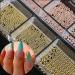 Nail Art Pearls & Charms Set - 4 Boxes Gold, Silver, White Half Round Gems, Glitter Powder, Rhinestones Accessories for Women - Acrylic Decorations Design - Buy Online on SooperMarket.com