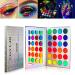 Neon eyeshadow pallet in the dark glow de'lanci aurora glow eyes shadow pallet stage halloween make -up kit glow black light matt and glitter fluorescent eyeshadow pigment luminous