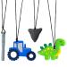 GROBRO7 4Pcs Sensory Chew Necklaces Car Teether Shark Tooth Food Grade Silicone Teething Chewing Toy Dinosaur Chewable Pendant for Infant Nibble Oral Motor Autism ADHD Boy Girl Kids Car & Dinosaur