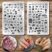 Nail Stamping Plates Heart Letter Nail Stamping Kit 2 Pcs Lips Graffiti Animals Patterns Design Nail Stamp Plate 14.5 * 9.5cm Stainless Steel Nail Art Templates DIY Nail Tools Nail Stamping D33-D34