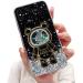 Tivenfezk Nadoli for iPhone XS Max Treibsand B r Astronaut Hidden Stand Shell caricature glitter astronaut stand soft silicone bling mobile phone case transparent protective cover iphone xs max black