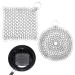 Cast iron cleaner 2 pieces of potted cleaner stainless steel cast iron cleaner Dutch Oven flexible ring cleaner for most cast iron cooking pots silver