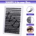300PCS 40D 0.07mm D Curl Individual Cluster Lashes Extension | Mixed Lash Clusters 8-16mm | DIY Home Eyelashes Extensions - RR-8-16mm Wide Stem - Buy Online on SooperMarket.com