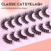 JIMIRE False Eyelashes Wispy Fluffy Cat Eye 6D Volume Russian Strip D Curl Faux Mink Lashes with 2 in 1 Magic Eyelash Glue and Tweezers Look Like Lash Extension 7 Pairs Pack - Buy Online on SooperMarket.com