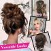 REECHO Tousled Updo Messy Bun Hair Piece for Women - Chocolate Brown with Highlights - Buy Online on SooperMarket.com