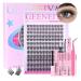 Geeneiya Wispy Lashes Clusters Kit Natural Lash Extension Kit 10-16mm Cluster Eyelash Extensions C Curl Individual Eyelashes With Waterproof Lash Bond and Seal Remover Tweezers Brush(0.05mm GJ05) GJ11-KIT