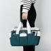 JJRING Craft Organizer Tote Bag - Bluish Green Art Storage Caddy with Multiple Pockets - Small Sewing Bag for Craft, Scrapbooking, School, Medical, and Office Supplies Storage - Buy Online on SooperMarket.com