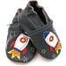 Dotty Fish Soft Leather Baby Shoes | Toddler Boys Non-Slip Suede Soles | Space Rocket Design | 0-6 Months to 4-5 Years - Buy Online on SooperMarket.com