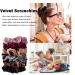 Whaline 6 Big Velvet Hair Scrunchies - Soft Elastic Bands for Women - 6 Dark Colors - Buy Online on SooperMarket.com