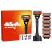 Gillette fusion 5 wet razing men razor + 8 razor blades + razor holder gift for men razor + 8 blades + holder