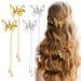 WLLHYF 4Pcs Silver Butterfly Hair Clips with Tassel - Elegant Hair Barrettes for Women, Perfect for Bride Wedding - Head Pieces Hair Accessories - Buy Online on SooperMarket.com