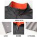 Men's Slim Fit Quarter Zip Golf Pullover - Performance Wicking Raglan Long Sleeve Sweatshirt | Dark Grey/Light Grey/Orange - Large - Buy Online on SooperMarket.com